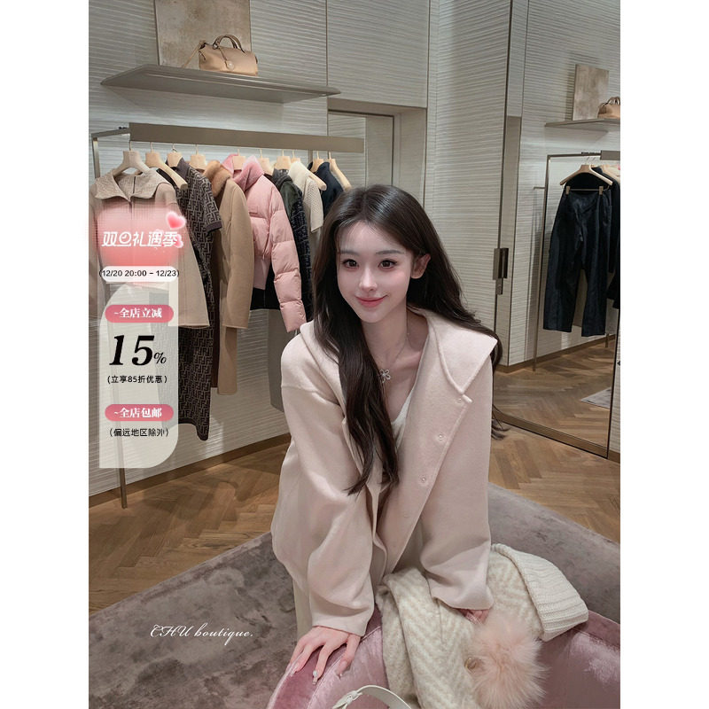 CHU小初/baby娇憨日常/少女感 定染100羊毛双面尼大衣