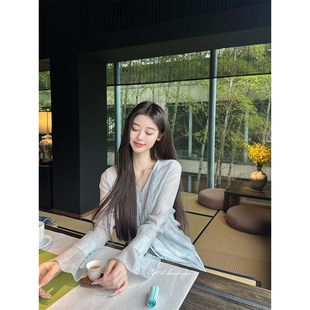 【清仓】烟雨 自带仙气 新中式国风套装 天丝衬衫长款半裙两件套