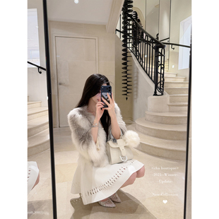 CHU小初/白雪芭蕾/手工镂空花型 优雅灵动 重工白色半裙