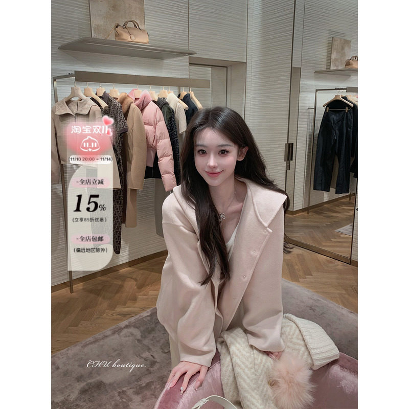 CHU小初/baby娇憨日常/少女感 定染100羊毛双面尼大衣