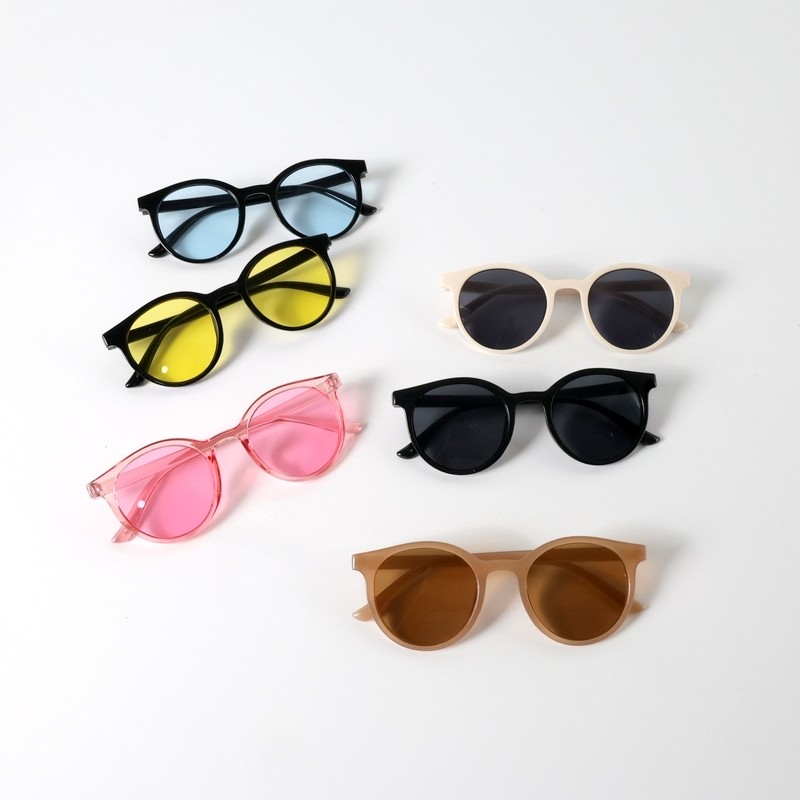 韩版潮儿童复古黑色框墨镜男女童洋气百搭ins时尚防紫外线太阳镜