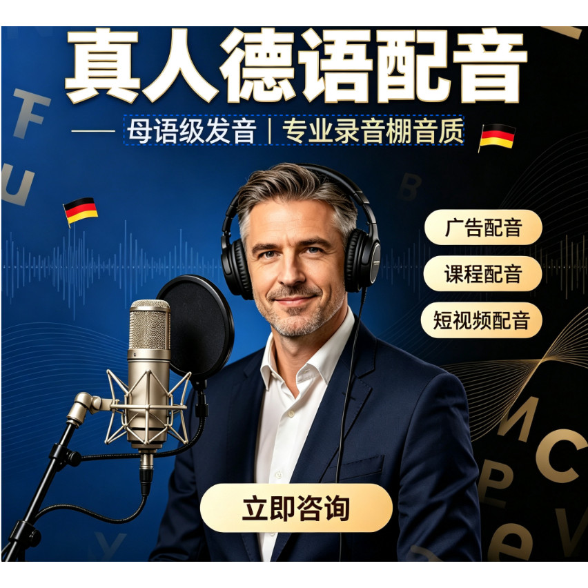德语配音德国外语母语真人男女游其它设计服务