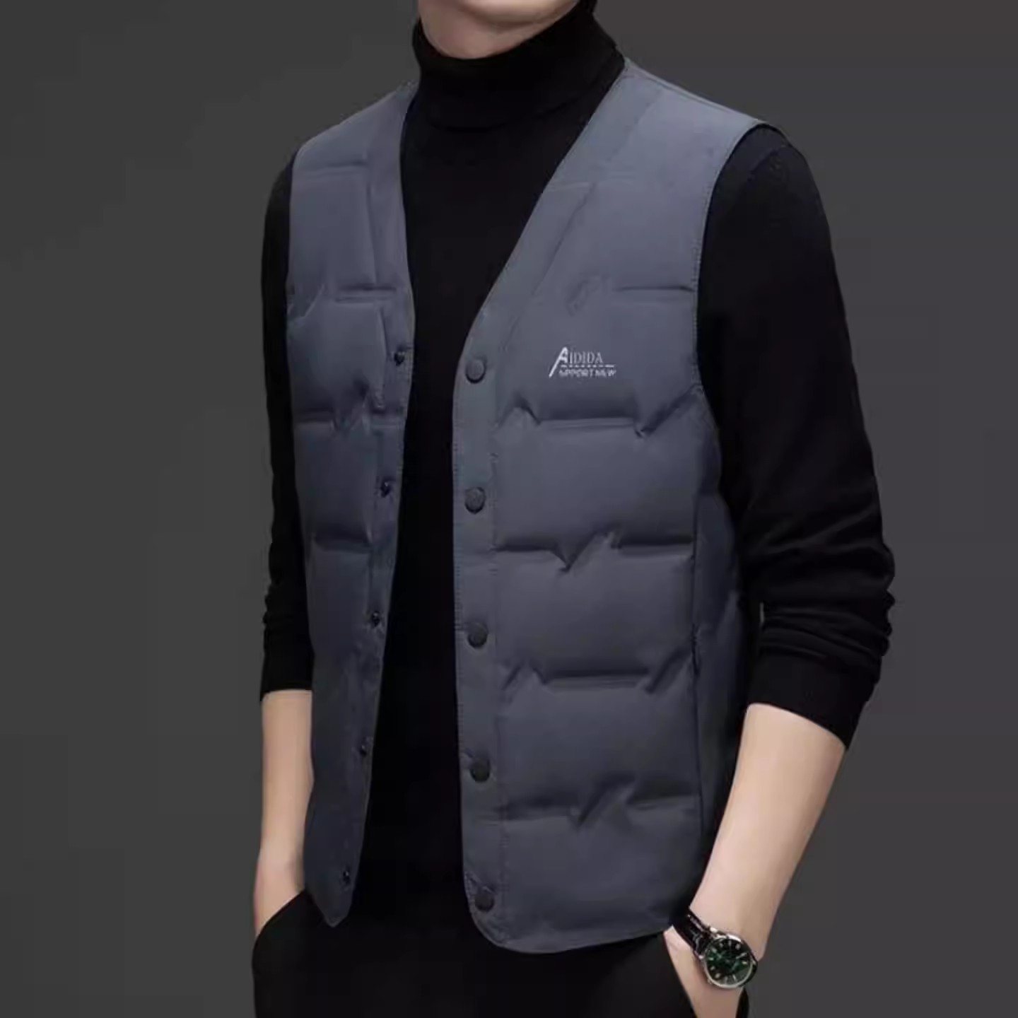 玟若百货男装男士羽绒马甲秋冬款爸爸坎肩中老年内穿轻薄保暖背心