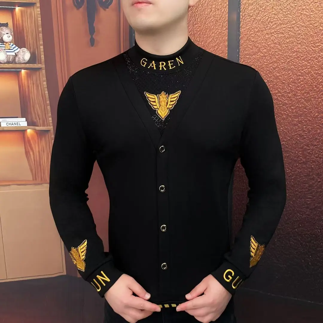 孟加拉男装《黑金神话》冬季新款加绒卫衣休闲修身轻奢高端帅气