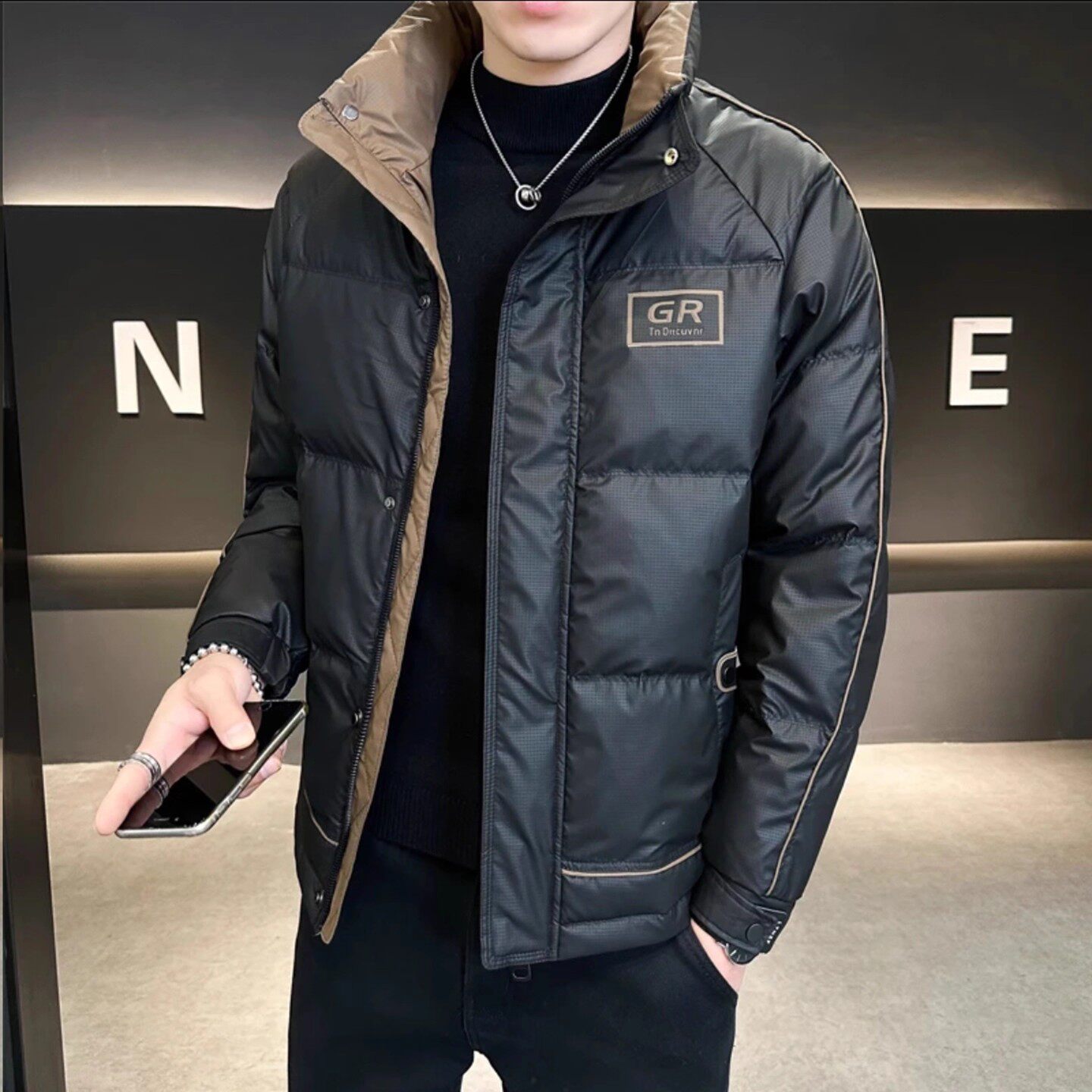 南羽霖男装2025冬季新款免洗羽绒服男士立领加厚保暖休闲棉衣外套