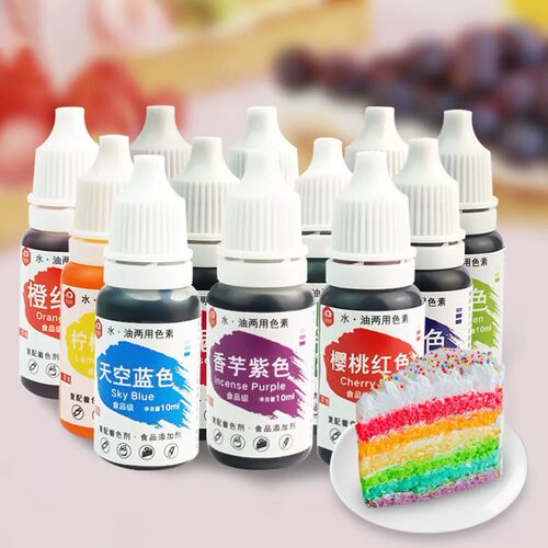 12 Colors Color Pigt 10ml Natural Ink Food Coloring Cake Pas