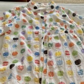 睡衣套装 夏季 短裤 100%棉双层纱小翻领短袖 宽松舒适家居服 新品