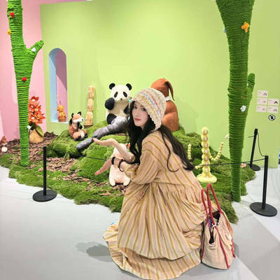 4video小众中长袖条纹连衣裙