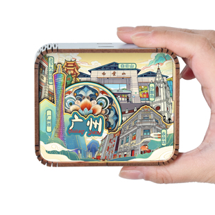 广州塔白云山沙面岛永庆坊木质文创旋转音乐八音盒旅游伴手礼纪念