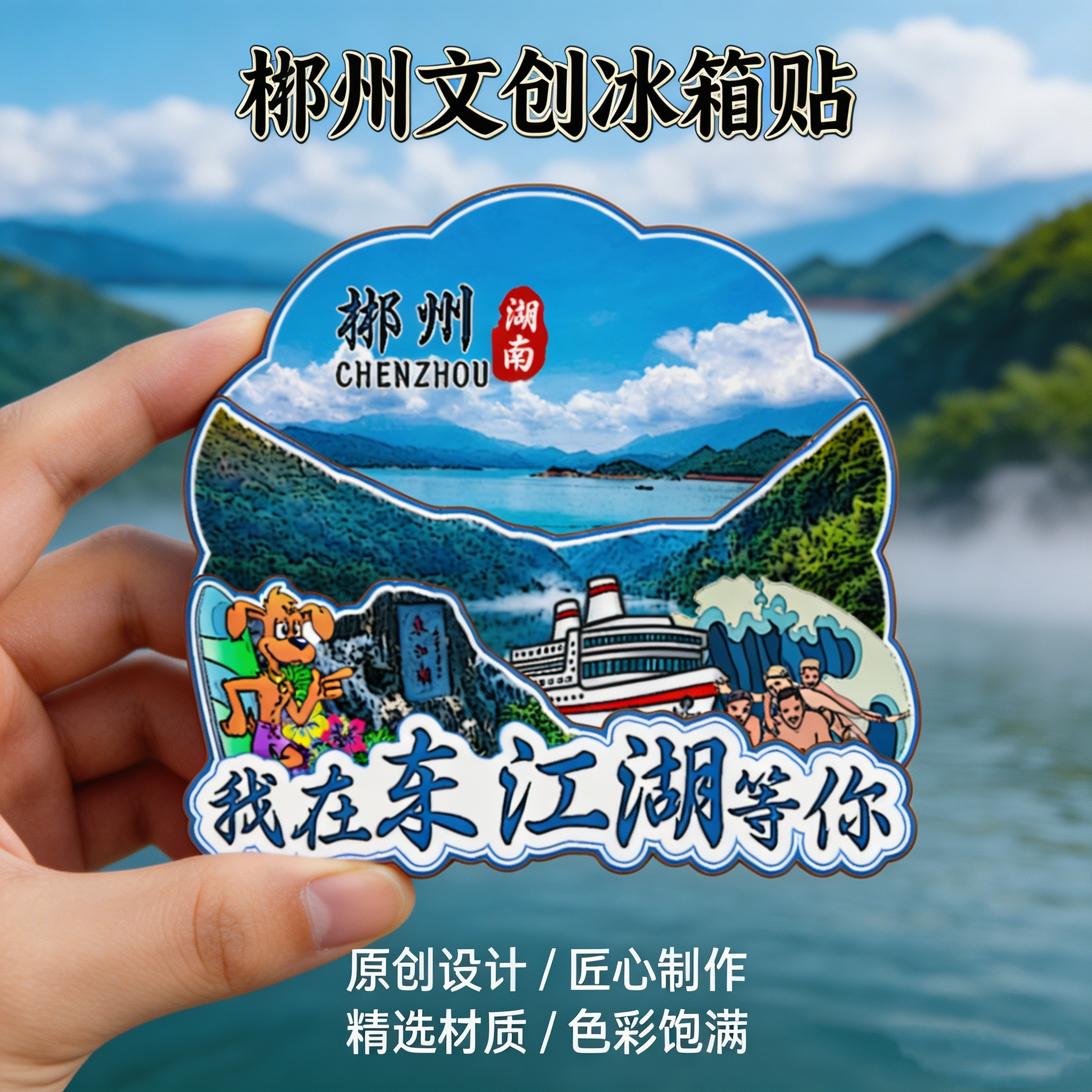磁吸冰箱贴郴州东江湖文创纪念品