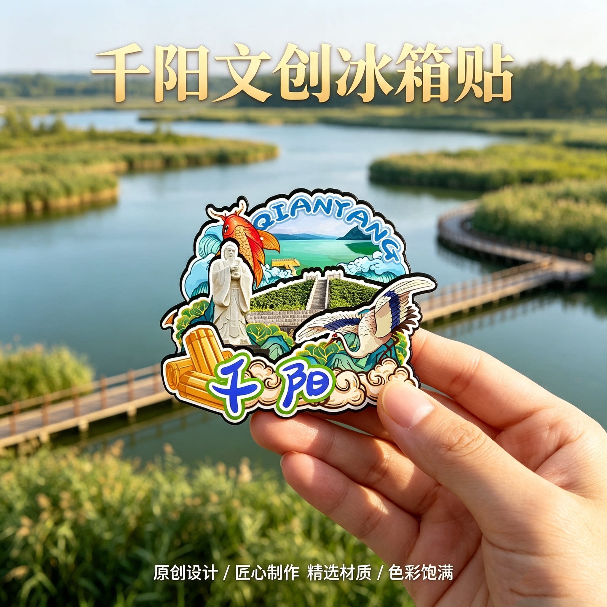 宝鸡千阳木质磁吸冰箱贴纪念品