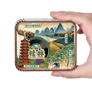 桂林漓江象鼻山两江四湖木质文创旋转音乐八音盒旅游伴手礼纪念品