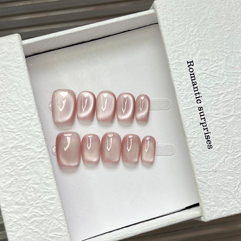 裸粉轻梦手工穿戴甲白开水猫眼ins百搭玻璃珠猫眼简约显白美甲贴,彩妆/香水/美妆工具,穿戴甲/甲片,淘宝优惠券,粉丝福利购,淘宝优惠卷