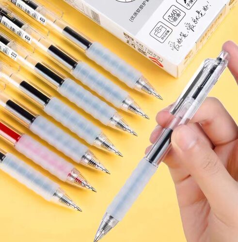 爱好GP270中性笔0.5mm子弹头按动大容量软握学生作业办公签字笔