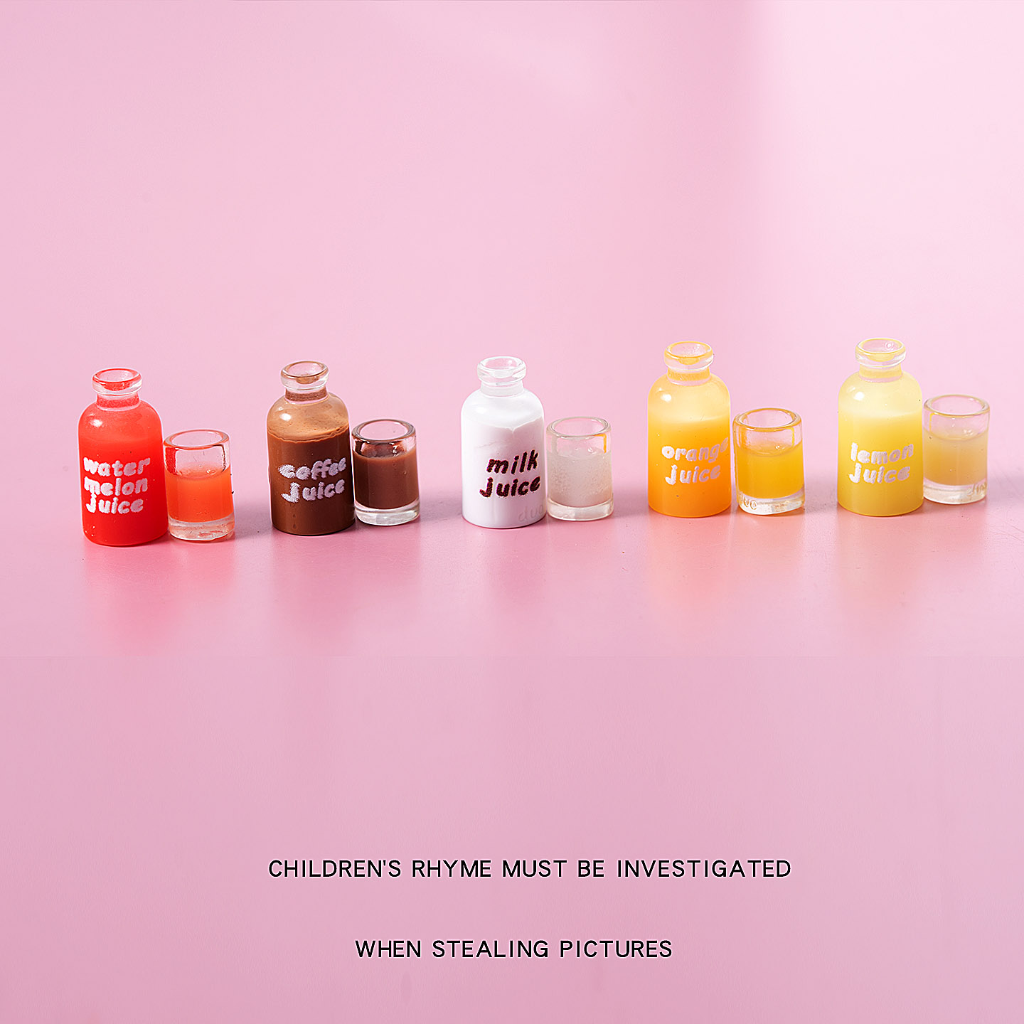 仿真微缩果汁瓶模型儿童玩具摆件DIY配饰娃娃屋配件过家家玩具