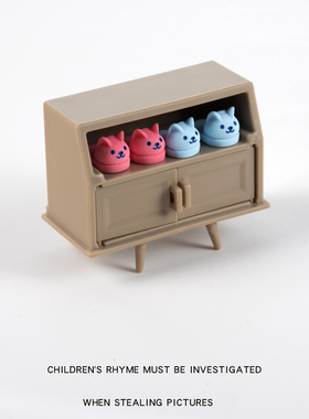 娃娃屋仿真迷你可爱卡通拖鞋柜子模型摆件儿童过家家玩具微缩摆件