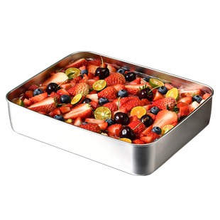 提拉米苏冰粉托盘器皿盒子不锈钢盘子长方形专用方盘网红蛋糕容器