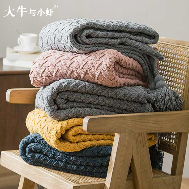 秋冬加厚北欧风流苏盖毯办公室小被子沙发毯午睡针织毛毯毛线毯子,床上用品,休闲毯/毛毯/绒毯,淘宝优惠券,粉丝福利购,淘宝优惠卷