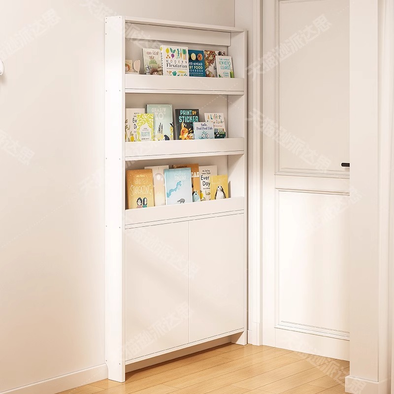 门后超薄置物架落地卧室墙上儿童书架极窄多层收纳架夹缝实木