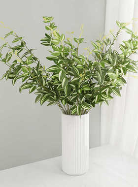 婚礼路引排花装饰仿真绿色植物网纹叶 室内仿真植物墙紫眼眉叶