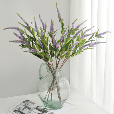 仿真手扎鼠尾草假花花束客厅家居摆件仿真紫色薰衣草麦穗绢花假草