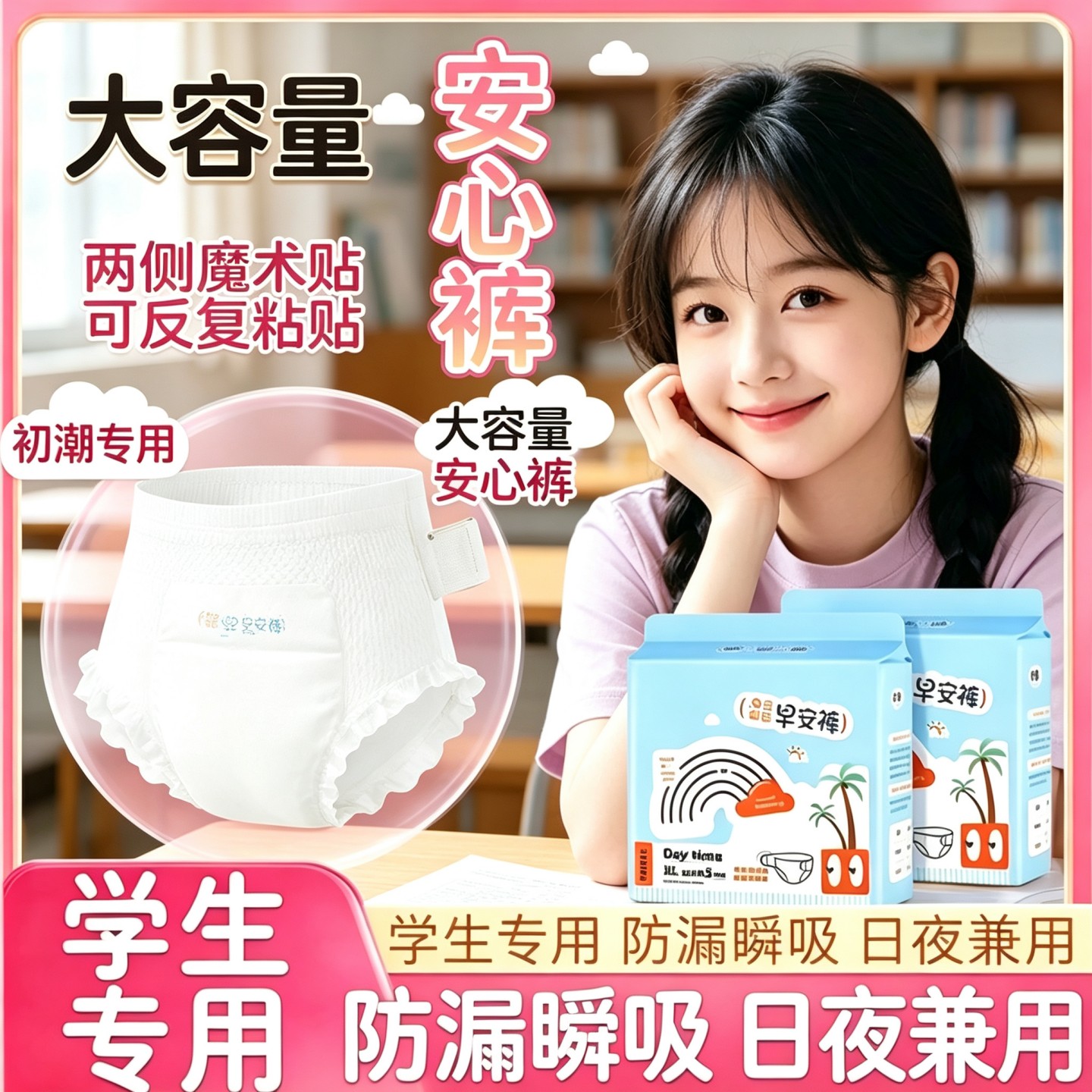 女童初潮安睡裤大姨妈卫生裤