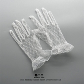 白色蕾丝手套简约薄款 网纱手袖 新娘结婚拍照婚纱礼服短手套lolita