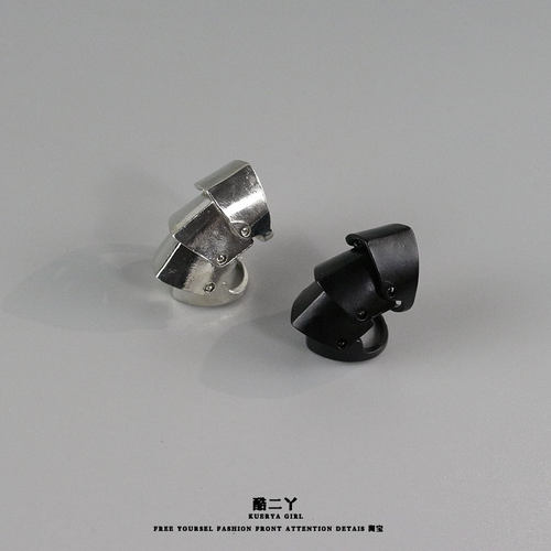 暗黑朋克四节盔甲戒指活动指环戒