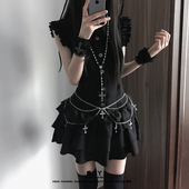 朋克哥特lolita十字架腰链甜酷暗黑魔女裙链配饰辣妹轻亚文化腰带