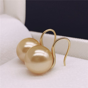 925纯银天然珍珠粉耳钉女气质韩国简约耳环百搭 送女友正品饰品