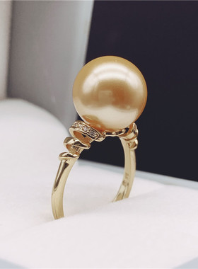 12-13mm紫色淡水珍珠戒指 925银开口女款活口可调节珠宝