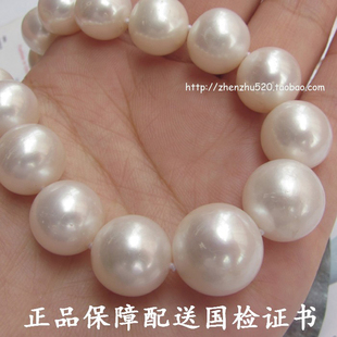 包邮 正品 特价 超大圆形天然珍珠项链白色 假一罚十