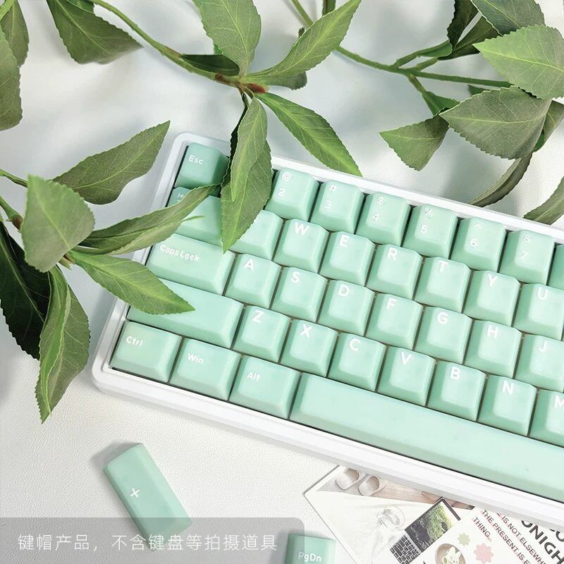 汉青玉键帽原厂闭口字符极简乳白色磁轴机械键盘迈从ace68小蜜蜂