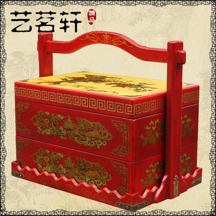 仿古手提篮木质复古食盒嫁妆礼品礼金收纳盒摄影道具婚庆结婚喜蓝|ruв категории посуда, посуда, обед/теплоизоляционный ведро/теплоизоляционный упомянуть горшок - от Buy2taobao.com для оказания профессиональной услуги покупки агента Taobao