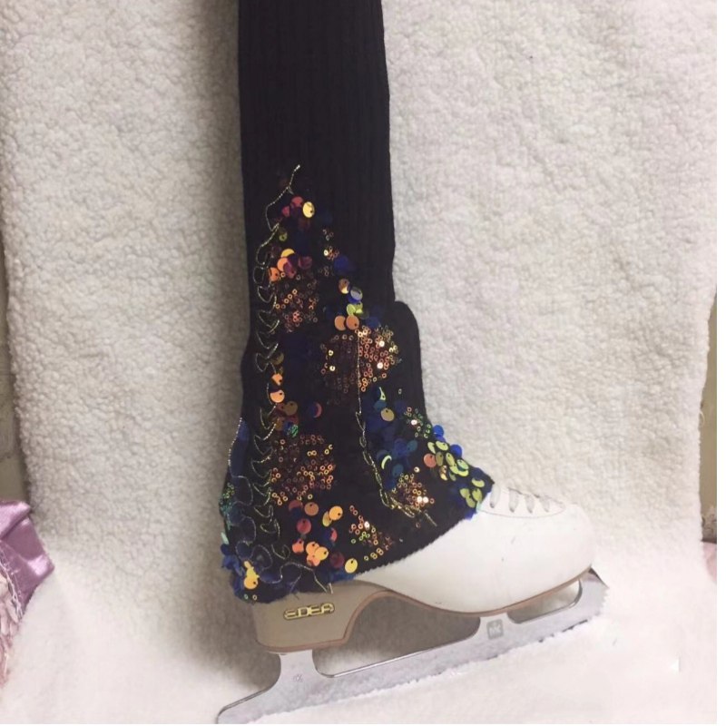 HANYU YUZURU FIGURE SKATING SHIN SOCK COVER ICE SKATE COVER SKATING WARM SOCK SET COSTEN ORIGIN WEAR OUTSIDE