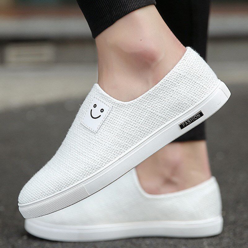 summer ventilation Flax canvas shoe man Set foot Lazy shoes A pedal Casual shoes student Korean Edition Smiling face skate shoesin the Women's clothing/Boutique , Pants , Casual pants  category - from Buy2taobao.com to provide professional Taobao agent buy service