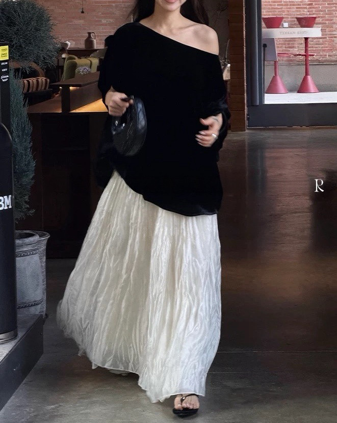 LiHuiEr李慧儿 悬风 白色绝美纱半身短裙夏蓬蓬仙女百褶长裙子女