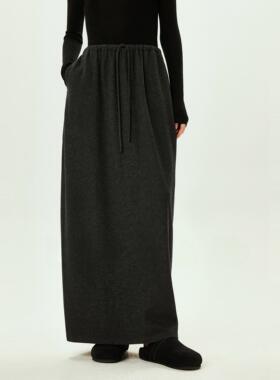 开间/强推B入 可水洗针织荃羊毛温暖慵懒松弛抽绳松紧腰气球半裙