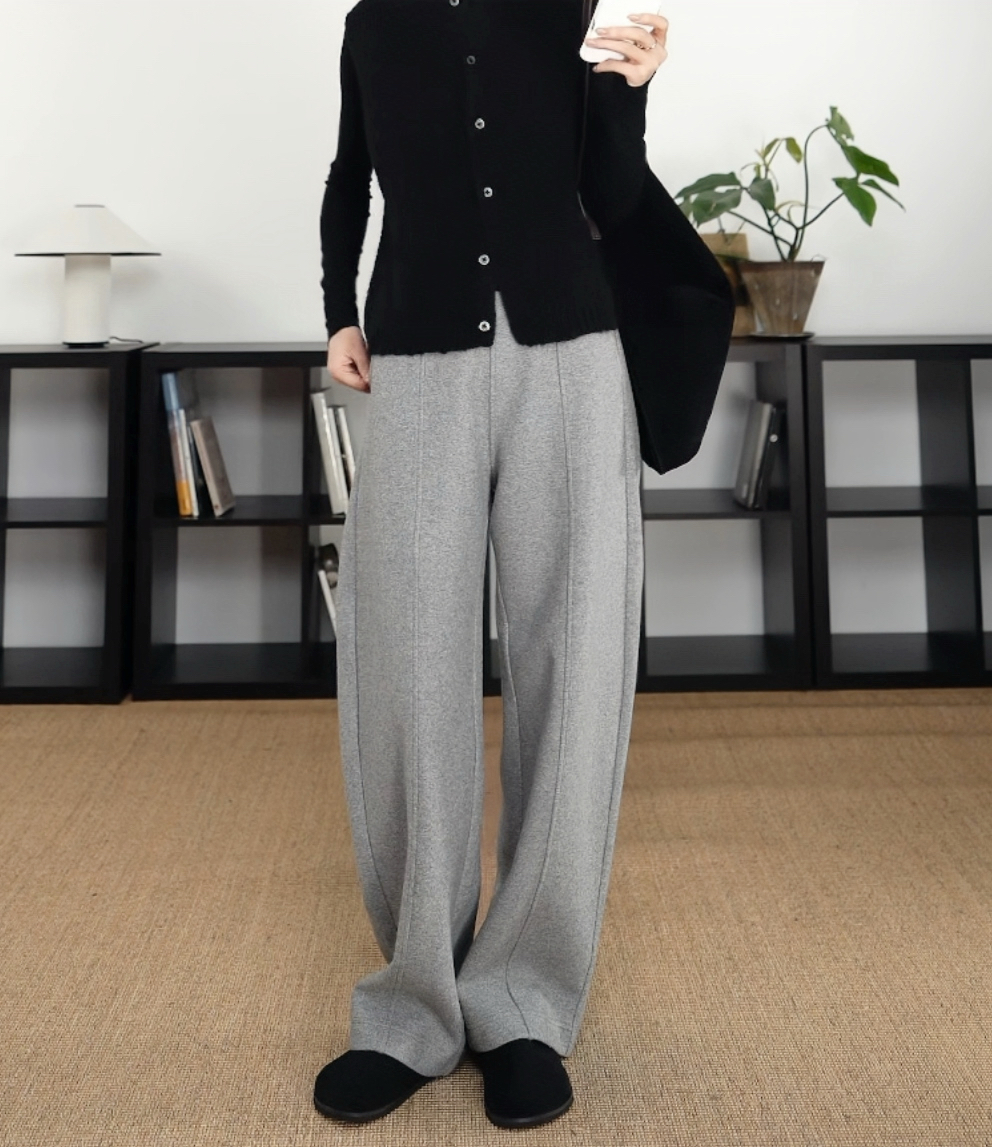 JAJA 冬季神裤羊毛廓形香蕉休闲长裤