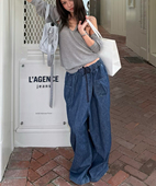 树影宽松阔腿牛仔裤 26SS新款 子女 COT 博主nana同款