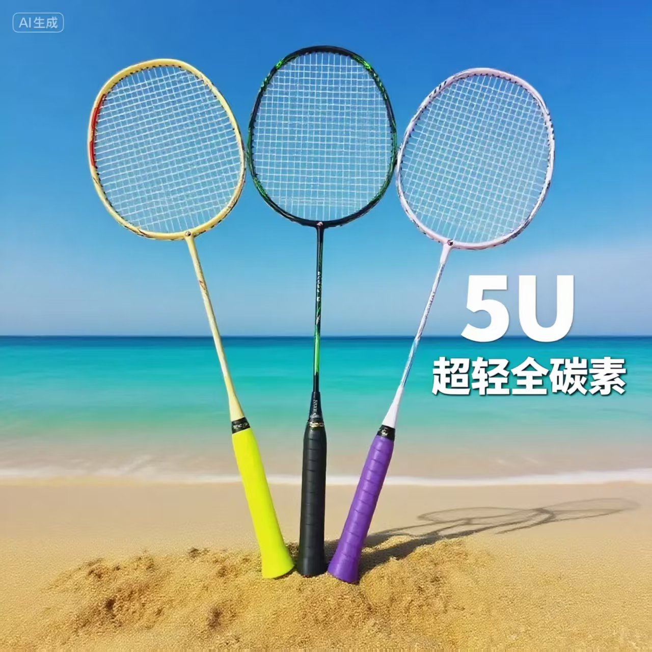 超轻5U全碳素羽毛球拍