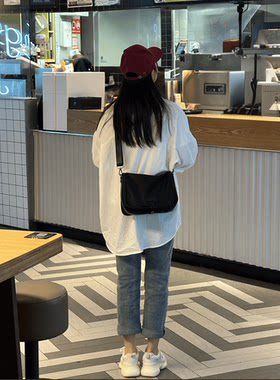 黑色通勤包包C&Y单肩包高级感