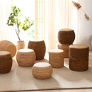 藤编矮凳阳台坐凳化妆凳草编家用客厅坐墩小凳圆凳榻榻米鼓凳北欧