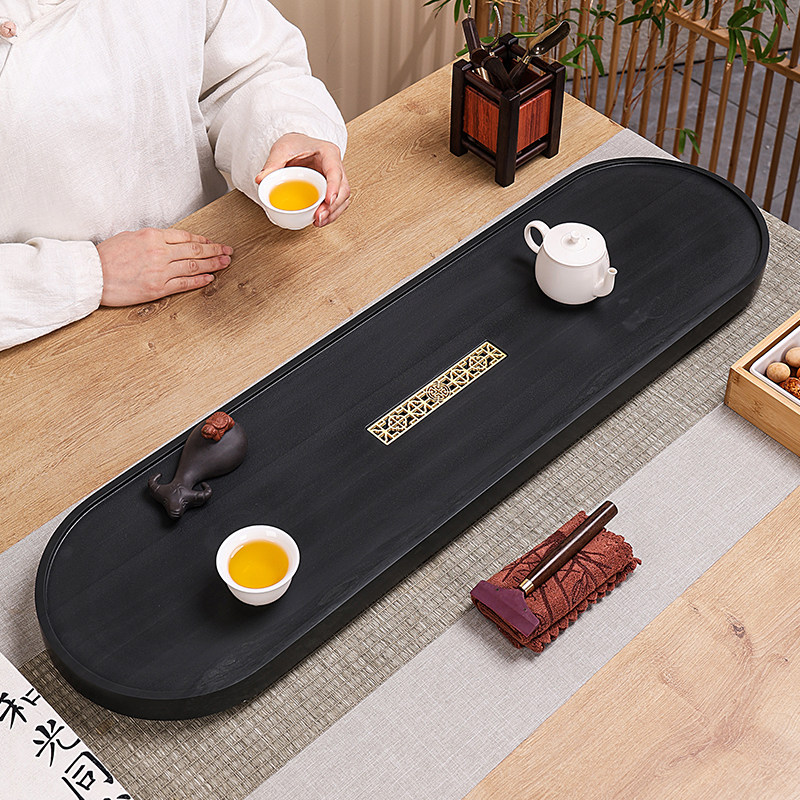 天然乌金石头茶盘家用简约