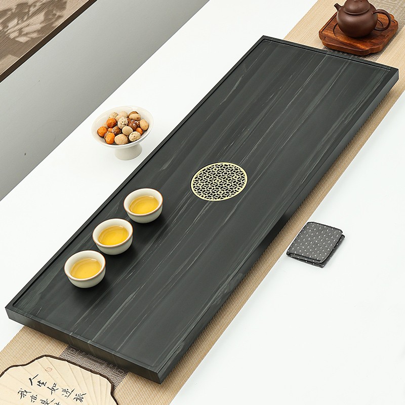 天然整块乌金石茶盘石盘家用简约