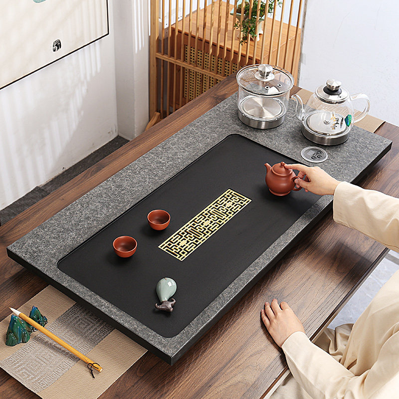乌金石茶盘天然干炮排水家用