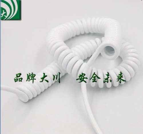 白色伸缩弹簧线大川线缆弹力好