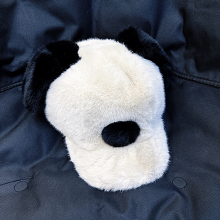 帽子女款2025秋冬季新款毛绒耳朵熊猫款棒球帽保暖加厚防风鸭舌帽