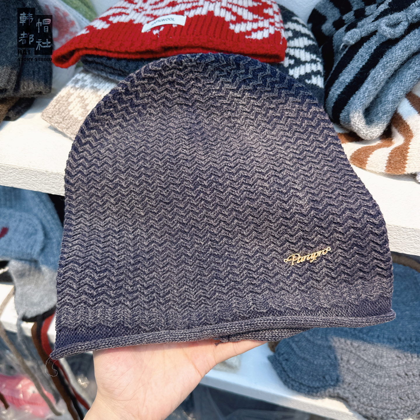 帽子女款2025秋冬季新款日系金属标针织包头冷帽女文艺时尚堆堆帽