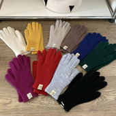 时尚 防寒毛线手套女分指针织冬天女触屏红色羊毛骑车秋冬保暖冬季